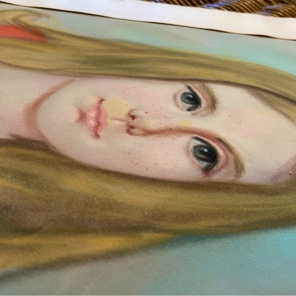 Original Art Work Painting Vintage Pastel Portrait Of a Young Girl - Picture 11 of 16